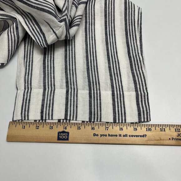 Kaari Blue 100% Linen Wide‎ Leg Cropped Pants Culottes Size 4 Pockets Casual - Picture 11 of 11